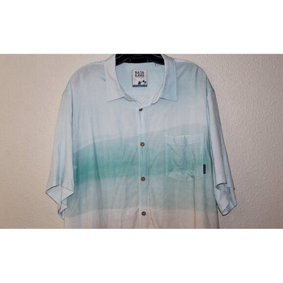 Baja Llama Mens Ombre Short Sleeve Button Up 2XL - Picture 2 of 5